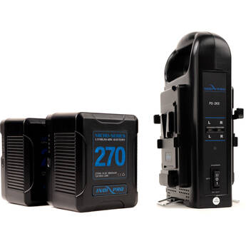 IndiPRO Tools 2 x Micro-Series 270Wh Li-Ion Batteries & Dual Charger Kit (V-Mount)
