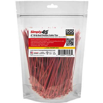 Simply45 4" UV Cable Ties (500-Pack, Red)