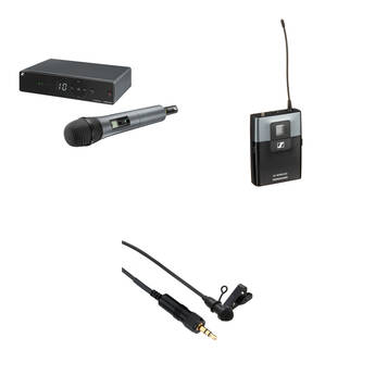 Sennheiser XSW1 Wireless Combo Microphone System Kit with e835 Cardioid Handheld & Senal OLM-2 Lavalier (A: 548 to 572 MHz)