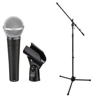 Shure SM58-CN Vocal Mic Kit with Cable and Boom Stand