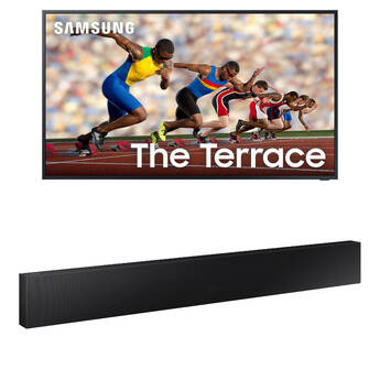 Samsung The Terrace 75" Class HDR UHD 4K Smart Full Sun Outdoor QLED TV & Soundbar Kit