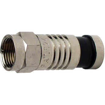 Platinum Tools F-Type Nickel SealSmart Coaxial RG6 Quad Connector (Bulk Package)