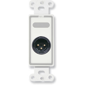 RDL D-XLR3M Decora Wall Plate with 3-Pin XLR Male Connector (White)