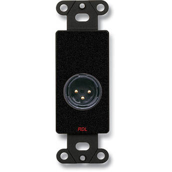 RDL DB-XLR3M Decora Wall Plate with 3-Pin XLR Male Connector (Black)