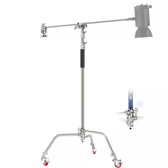 Neewer SC340AW Stainless Steel Air-Cushioned C-Stand with Arm & Casters (11.2')