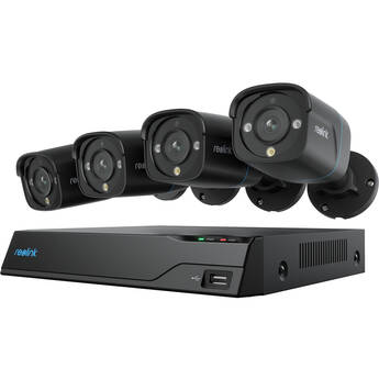 Reolink NVS8-8MB4-B 8-Channel 8MP NVR with 2TB HDD & Four 8MP Bullet Cameras (Black)