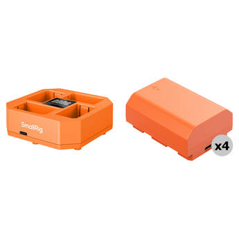 SmallRig P-FZ100 USB-C 4 Battery Kit with Quad Charger (Orange)