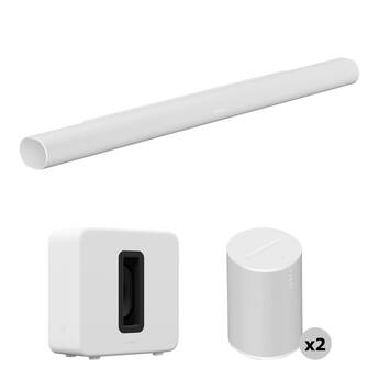 Sonos Arc Ultra Soundbar, Sub 4 Wireless Subwoofer & 2 x Era 100 Speakers Set (White)