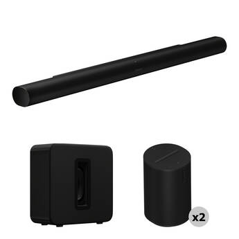 Sonos Arc Ultra Soundbar, Sub 4 Wireless Subwoofer & 2 x Era 100 Speakers Set (Black)