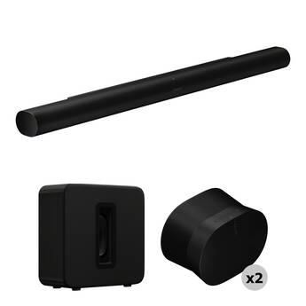 Sonos Arc Ultra Soundbar, Sub 4 Wireless Subwoofer & 2 x Era 300 Speakers Set (Black)