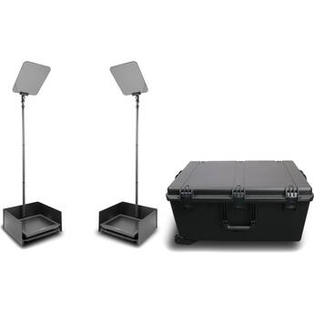 Prompter People StagePro 17" High-Bright Presidential Teleprompter Pair Carbon Fiber Kit with Flight Case