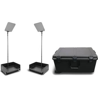 Prompter People StagePro 24" High-Bright Presidential Teleprompter Pair Carbon Fiber Kit with Flight Case