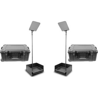 Prompter People StagePro 17" High-Bright Presidential Teleprompter Pair Carbon Fiber Kit with Two Flight Cases