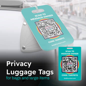 SeQR Contact Secure Luggage Tag (Teal, 2-Pack)