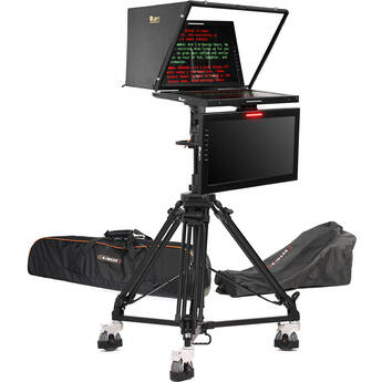 ikan PT419W 19" Widescreen PTZ Teleprompter with 3G-SDI Connectivity, Widescreen Talent Monitor, Pedestal & Dolly Turnkey
