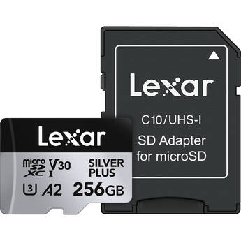 Lexar 256GB Professional SILVER PLUS UHS-I microSDXC Memory Card with SD Adapter (5-Pack)