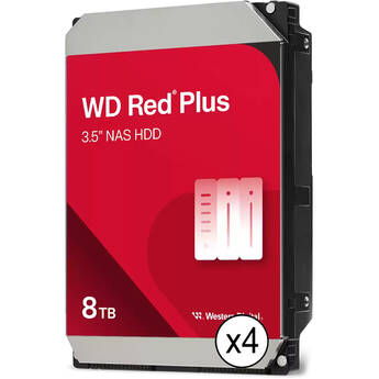 WD 8TB Red Plus 5640 rpm SATA III 3.5" Internal NAS HDD (4-Pack)