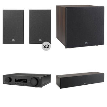 JBL MA510 5.2-Channel A/V Receiver and 5.1 Surround Sound Speaker Kit (Espresso/Black)