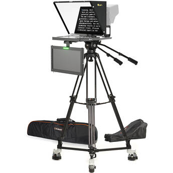 ikan PT4500 15" Teleprompter with Talent Monitor, Tripod & Dolly Turnkey Kit
