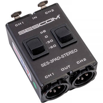 Sescom SES-3PAD-STEREO 2-Channel Stereo Microphone Attenuator