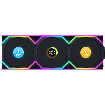 Lian Li 120mm UNI FAN SL Wireless LCD ARGB Case Fan (Black, 3-Pack)