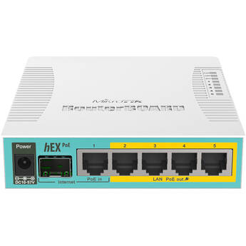 MikroTik hEX PoE 5-Port Gigabit PoE+ Compliant Managed Network Router