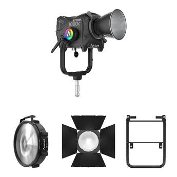 Aputure STORM 1000c Cine Kit with Skid Support, Fresnel, and Barndoors