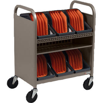 Bretford CUBE Transport Cart with Caddies (90° AC Outlets, Champagne)
