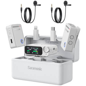Saramonic Ultra 2-Person Digital Wireless Omnidirectional Lavalier Microphone System for Cameras and Mobile Devices (White)
