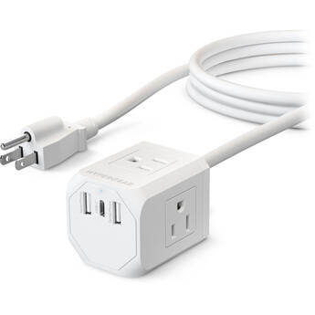 HyperGear CUBE Multi-Port Power Strip Extension Cord (5')
