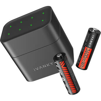iVANKY Portable Charging Case with 8-Pack AA Rechargeable Lithium-Ion Batteries