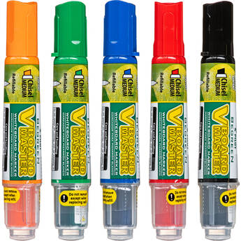 PILOT V Board Master BEGREEN Assorted Whiteboard Markers (5-Pack Pouch, Medium Chisel)