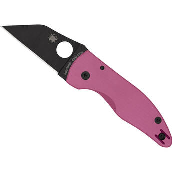 Spyderco MicroJimbo Folding Knife (Black Wharncliffe Blade, Pink Handle)