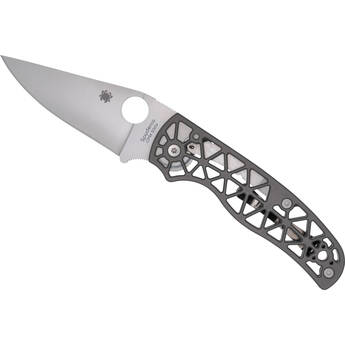 Spyderco Edgerati Folding Knife (Plain Edge, Satin Blade, Gray Handle)
