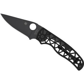 Spyderco Edgerati Folding Knife (Plain Edge, Black Blade, Black Handle)