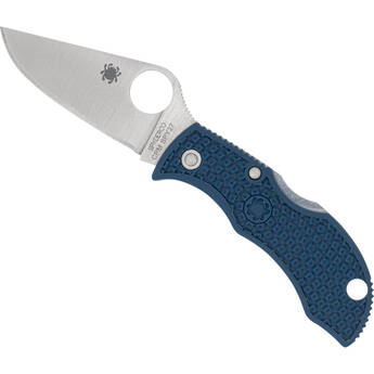 Spyderco Manbug Lightweight Leaf Folding Knife (Plain Edge, Cobalt Blue)