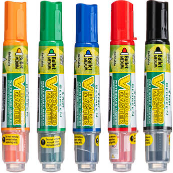 PILOT V Board Master BEGREEN Assorted Whiteboard Markers (5-Pack Pouch, Medium Bullet)