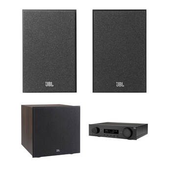 JBL MA310 5.2-Channel A/V Receiver with 2.1 Bookshelf Speaker Kit (Espresso/Black)
