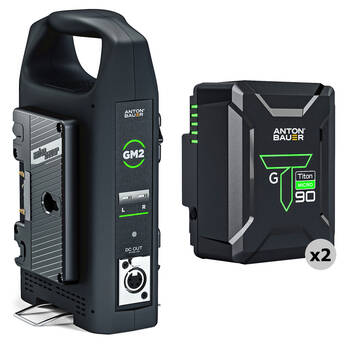 Anton/Bauer Titon Micro 90 2-Battery Kit with GM2 Dual-Bay Charger (Gold Mount)