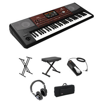 Korg Pa700 61-Key Pro Arranger Keyboard Kit with X-Stand, X-Bench, Pedal, Headphones, and Bag