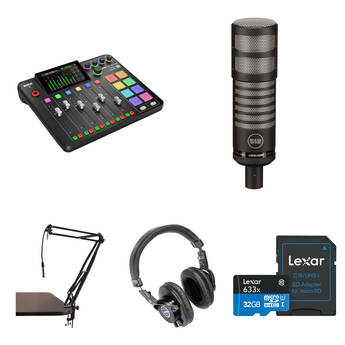 RODE RODECaster Pro II Podcasting Value Kit with Mic, Boom Arm, Headphones, and More