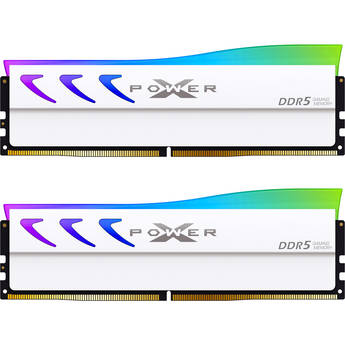 Silicon Power 64GB Storm DDR5 6000 MT/s UDIMM Memory Kit with Heat Sink (2 x 32GB, White)