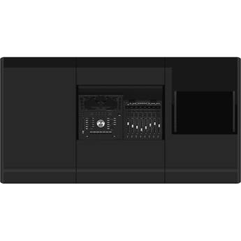 Argosy Eclipse Workstation for AVID S1x1 and Dock (Left Desk & Upper Right 8 RU Bay, Black)