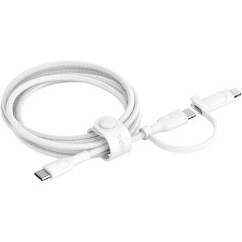 Belkin BoostCharge Pro 2-in-1 Cable with USB-C and Lightning Connector (White, 5')
