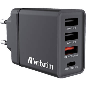 Verbatim 30W 4-Port USB Wall Charger (Black)