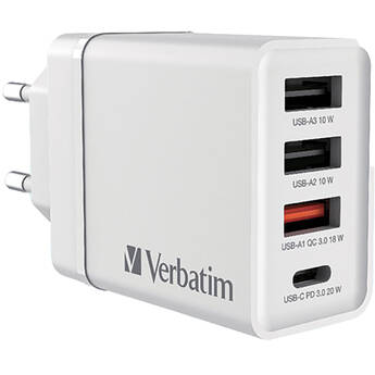 Verbatim 30W 4-Port USB Wall Charger (White)