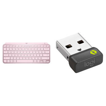 Logitech MX Keys Mini Wireless Keyboard & Logi Bolt USB Receiver Bundle (Rose)