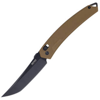SRM 9211-GW Folding Knife (Tan G10 Handle, Black Blade)