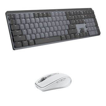 Logitech MX Wireless Mechanical Keyboard and Anywhere 3S Mouse Kit (Grey, Pale Grey)