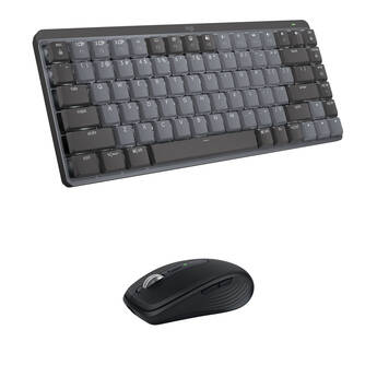 Logitech MX Wireless Mechanical Mini Keyboard and MX Anywhere 3S Mouse Kit (Linear, Grey/Black)